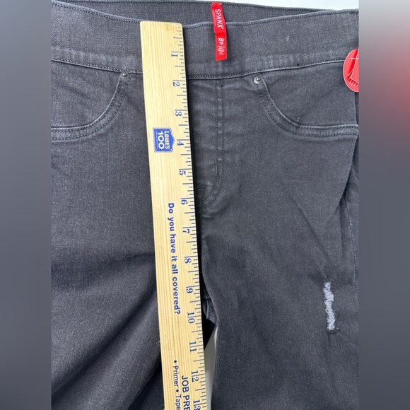 Spanx NWT Black Vintage Distressed Denim Leggings Sz XS Pull on skinny jeans - Picture 4 of 9